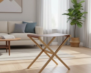 Taburete de Diseño Moderno con Detalles Marrones, Asiento Elegante y Duradero, Tapicería de Lino para Sala de Estar, Dormitorio, Interior de Hotel - Product Image 2