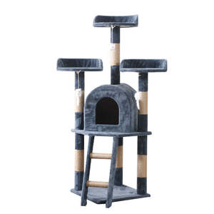 Árbol Rascador para Gatos de Lujo, Premium, Jumbo, en Forma de Castillo Gris, con Cama de Peluche y Juguetes, para Gatos Grandes y Gatitos - Product Image 5