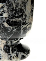 STONEKOCC D12x25CM Petit carreau de marbre Calacatta Black Grand Antique pour hôtel, salle d'exposition, arrangement de fleurs séchées, décoration intérieure