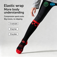 Chaussettes de compression unisexes à motif quadrillé en nylon, rembourrées, à séchage rapide, pour la course à pied, le cyclisme, le football, hauteur genou