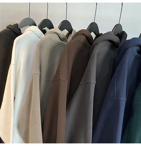 เสื้อฮู้ดดี้ผู้ชายคุณภาพสูง ปักโลโก้ตามสั่ง ผ้าฝ้าย 100% ซิปหน้า หนัก 450 กรัม สำหรับฤดูหนาว ปักลาย 3 มิติ ทรงหลวม เป็นมิตรต่อสิ่งแวดล้อม - Product Image 3