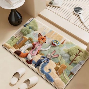 Alfombra <span class=keywords><strong>de</strong></span> Baño y Puerta <span class=keywords><strong>de</strong></span> Baño Antideslizante y Absorbente <span class=keywords><strong>de</strong></span> Agua con Diseño <span class=keywords><strong>de</strong></span> Conejo Judy y Zorro Nick <span class=keywords><strong>de</strong></span> Dibujos Animados en 3D - Product Image 4