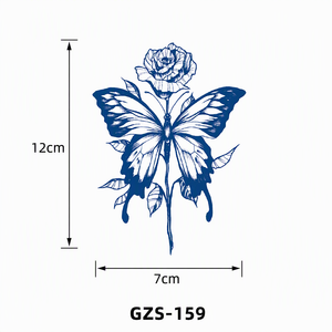 Tatuajes Temporales Semipermanentes con Diseños de Mariposas y Flores, a Base de Tinta de Jugo, Transferibles con Agua, para Hombres y Mujeres - Product Image 2