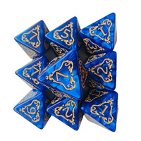 Ensemble de dix dés carrés en plastique à motif de dragon à 8 faces pour donjons Dragons jeu de société transfrontalier D8 Dragon Element multi-faces