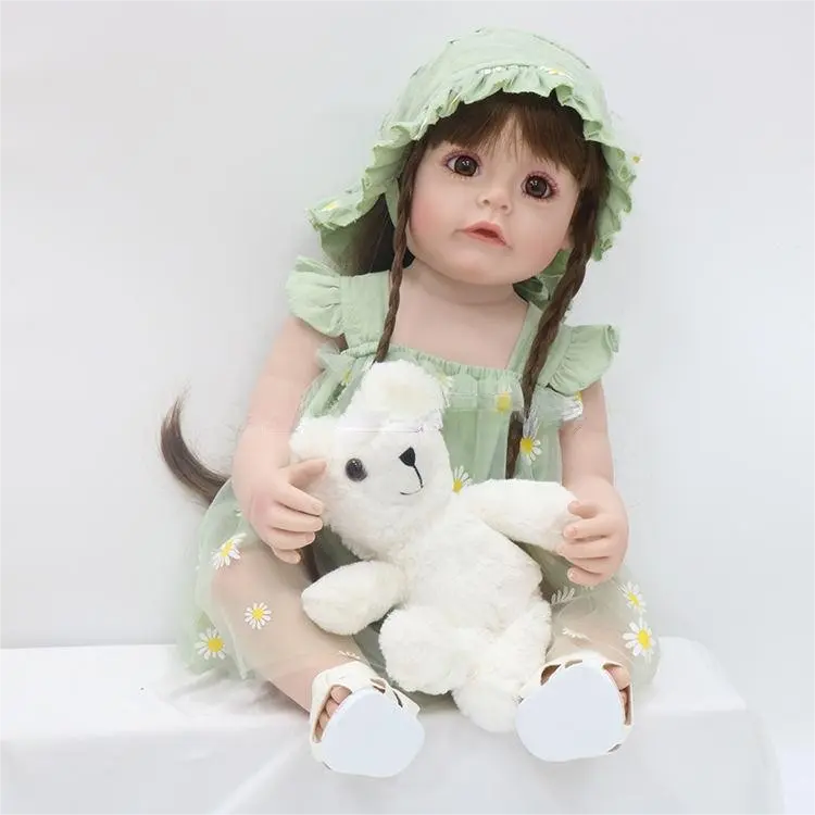Tusalmo 도매 중국 제조 수제 현실적인 소녀 미니 우는 가발 reborn 아기 인형