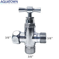Raccord en T en laiton anti-fuite pour bidet, vanne de distribution d'eau à compression 3/8 po pour bricolage salle de bain