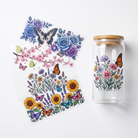 Patchs de transfert personnalisés durables et imperméables pour vaisselle, bouteilles et assiettes lavables au lave-vaisselle - Décoration écologique