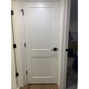 シェーカーデザインソリッドコアスムースウッドパネルプレハングホワイトMDFモダン内部ドア