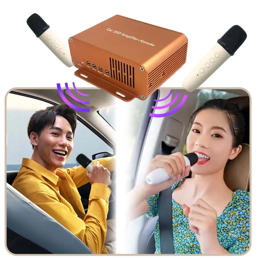 Bosstar koreanischer Verstärker Autoaudio Karaoke Ktv mit Auto-Kabelloses Mikrofon DSP Leistungsverstärker für Android Stereo
