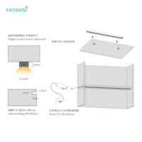 Éclairage LED encastré pour armoire, profilé en aluminium LED pour éclairage de cuisine et de placard, basse tension DC12V