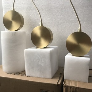 Lampe de chevet intérieure en marbre naturel et cuivre, suspension en albâtre espagnol, style <span class=keywords><strong>moderne</strong></span> et épuré pour <span class=keywords><strong>restaurant</strong></span> et salle à manger - Product Image 6