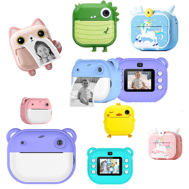Manufacturer Cute Cartoon  Instant Digital Cameras Thermal Photo Paper Children Mini Digital Camera for Kids  Christmas Gift