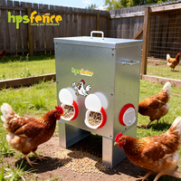 Mangeoire automatique pour poulets en aluminium portable d'extérieur 25L, étanche, facile à nettoyer, 3 ports d'alimentation