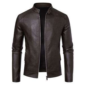 Giacca da Moto in <span class=keywords><strong>Pelle</strong></span> PU per <span class=keywords><strong>Uomo</strong></span>, Giacche Autunno Inverno Calde Nere, Abbigliamento Outdoor, Cappotti Taglie Grandi fino a 5XL - Product Image 3