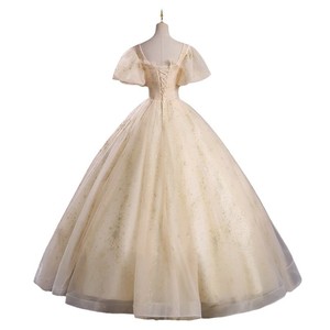 Champagne Puff Sleeve Performance Dress Women Stage Wear Tutu Skirt College Exam Solo Singing Coming Of Age Ceremony Hostess - Product Image 5