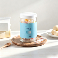 Botol Kaca Food Grade 1000ml dengan Warna dan Label Kustom, Tutup Sekrup, untuk Penyimpanan Suplemen Makanan Kering Bubuk