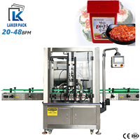 Chaîne de machines de remplissage horizontales à piston double tête pour pâte de piment en pot, équipement industriel