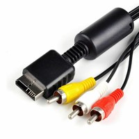 Câble audio-vidéo AV en plastique de 1,8 m pour la connexion de la manette de jeu PS2