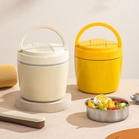 Thermos à soupe isotherme à double paroi 1-3L à large ouverture pour aliments chauds, couvercle anti-fuite, récipient à lunch en acier inoxydable avec cuillère