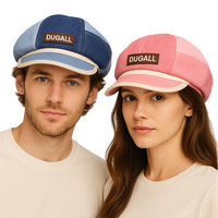Nuevo Diseño, Gorra Octogonal de Mezclilla con Parches, Estilo Newsboy, Retro, Moderna, Unisex, para Uso Diario y al Aire Libre
