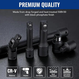 18-Piece Impact <b>Socket</b> Accessory Set CR-V Material Ratchet Wrench Extension Kit <b>Chrome</b> Finish for Repair Use OEM Customization - Product Image 5