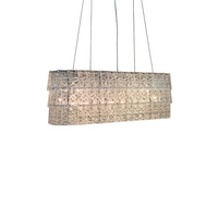 Suspension linéaire ovale rectangulaire en cristal tressé, luminaire multi-ampoules pour table à manger moderne et décoration intérieure