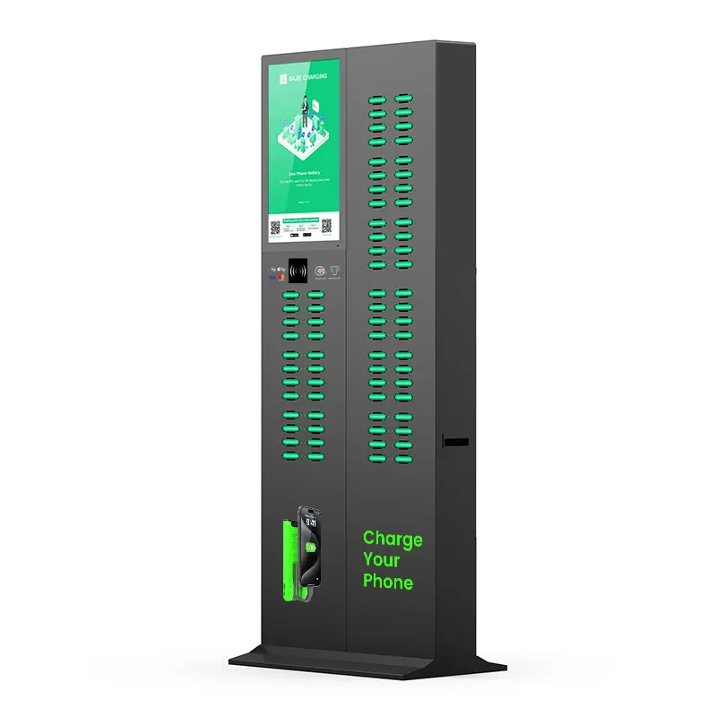72 Slots Large Cabinet Embedded POS Vending Machine Sharing Power Bank Rental Station Charging Vent Station Rechargeable Machine