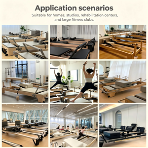 เครื่องออกกำลังกายพิลาทิสแบบรีฟอร์มเมอร์สำหรับใช้ในบ้าน <span class=keywords><strong>ป</strong></span>รับได้ ทนทาน ทำจากไม้โอ๊ค อเนก<span class=keywords><strong>ป</strong></span>ระสงค์ อุ<span class=keywords><strong>ป</strong></span>กรณ์ฟิตเนสสำหรับสตูดิโอพิลาทิสเพื่อสุขภาพ - Product Image 5
