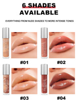 HANDAIYAN Gloss à lèvres nourrissant et hydratant à la vitamine E, fini miroir, transparent, nude, avec capuchon argenté, OEM ODM