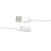 Câble de charge magnétique Pogo Pin 2.0 USB 2A, connecteur USB A/M vers Pogo Pin 4 broches pour montre connectée