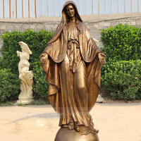 Sculpture religieuse de la Vierge Marie en bronze sculpté de haute qualité, grande taille, pour l'extérieur, sur mesure, objet d'art et de collection