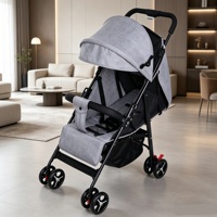 Poussette bébé légère et compacte en plastique, pliable, grandes roues, portable, capacité de charge 20 kg, 0-3 ans, unisexe, avec siège