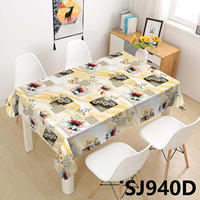 Nappe Imprimée en PVC Imperméable et Anti-Taches, Motif Floral, en Rouleau, pour la Décoration de la Maison, des Hôtels, des Banquets et des Fêtes