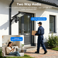 Lampu Jalan Tenaga Surya All in One dengan Kamera Keamanan 6MP 4G WiFi PTZ Deteksi Gerak AI Tahan Air IP65 untuk Taman