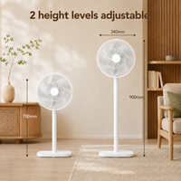 Ventilateur sur pied 3D de 12 pouces, hauteur réglable, design 2-en-1 (table et sol), hauteur de table de 700 mm avec conversion en sol de 900 mm