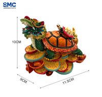 Figurine 3D personnalisée en résine SMC, tortue dragon sculptée artistiquement, porte-bonheur, statue Feng Shui, décoration de bureau et de maison