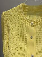 Nouvel ensemble de luxe en maille pour femme, style modeste, automne 2026, avec strass et perles, col rond, décontracté, 2 pièces : pull et jupe midi