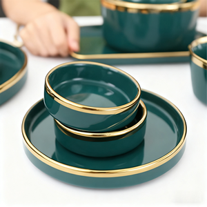 Piattino per Spezie in Ceramica Porcellana Verde Scuro Stile Nordico Ecologico all'Ingrosso per Regali Sicuro per il Contatto con Alimenti - Product Image 3