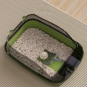 Bac à litière semi-fermé extra-large à rebord haut pour chat - Toilette pour chat épaissie - Fournitures pour animaux de compagnie - Product Image 3