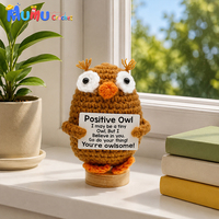 Hibou Amigurumi au Crochet Fait Main, Compagnon de Bureau d'Écoute et d'Encouragement, Décoration d'Étagère Inspirante, Cadeau d'Anniversaire