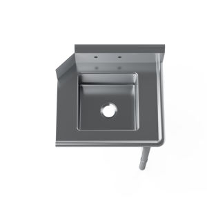 Fregadero Comercial de Acero Inoxidable 18/304 de Alta Resistencia con Compartimentos y Pre-Lavado, 60Lx30-3/8Wx46-1/4H, Acabado Pulido para Cocina de Restaurante - Product Image 3