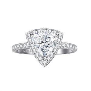 Juego de Joyería Personalizada de Plata de Ley 925 con Baño de Rodio, Piedra de Circonio, Anillo de Compromiso de Moda para Mujer, Regalo de Boda - Product Image 1