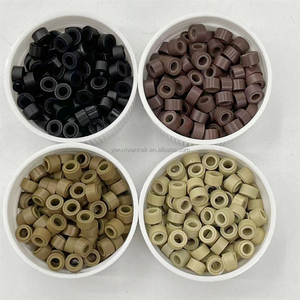 涂漆颜色1000件/瓶5.0硅胶微环9色硅胶珠角蛋白头发大孔 - Product Image 2