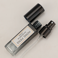 Flacon carré en verre transparent de 10 ml avec pulvérisateur à pompe en métal doré, argenté ou noir, format voyage portable, VENTE EN GROS, Bouteille personnalisable avec logo