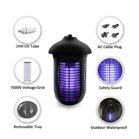 Lampe anti-insectes extérieure haute puissance, écologique, à forte électrocution 7000V pour une couverture de 600-800 m²
