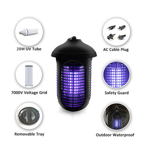 <span class=keywords><strong>Lampe</strong></span> <span class=keywords><strong>anti</strong></span>-insectes extérieure haute puissance, écologique, à forte électrocution 7000V pour une couverture de 600-800 m² - Product Image 3
