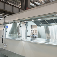 Cuisine mobile Pizza Piaggio pour la restauration rapide, entièrement équipée, en acier inoxydable, en aluminium, résistante à la rouille, isolée, intégrée