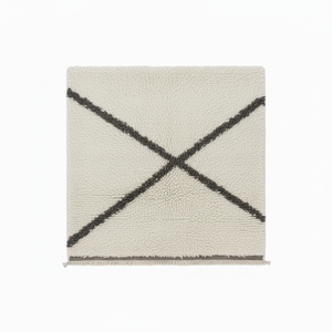 Alfombra de estilo marroquí hecha a mano para interiores y hogares, lana de color Natural sin teñir, hecha en la India, 100% - Product Image 1