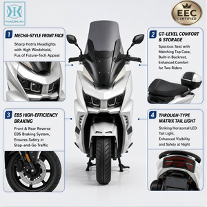 <span class=keywords><strong>Scooter</strong></span> à essence EURO5 <span class=keywords><strong>50cc</strong></span> pour adultes, cyclomoteur refroidi par eau, 4 temps, monocylindre, injection électronique BOSCH, démarrage sans clé, frein EBS, moteur arrière 2,1 kW - Product Image 3