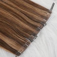 Extensions de cheveux invisibles de luxe, 100% cheveux humains vierges Remy, double épaisseur, cuticules intactes, vrais cheveux russes naturels, 8"-36", sans perte de cheveux